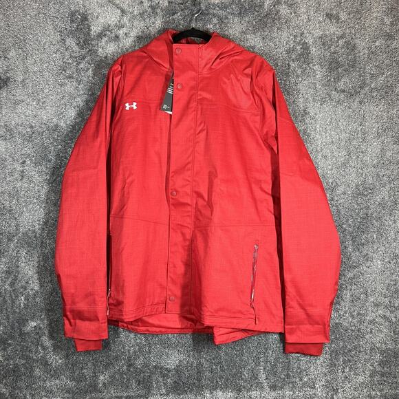 Under Armour Jacket Womens 2XL Red ColdGear Storm Hooded Water Resistant NWT - Picture 1 of 13